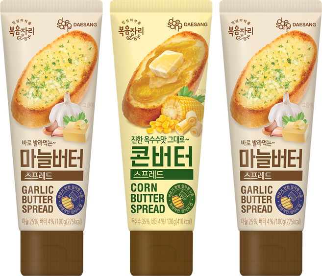 복음자리 짜먹는 스프레드 마늘버터 2개 +콘버터 1개 (총3개), 130g