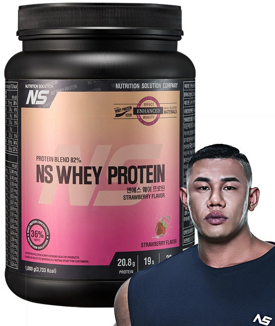 NS 웨이 프로틴 딸기맛 용기형 헬스보충제 단백질보충제, 1개, 1kg