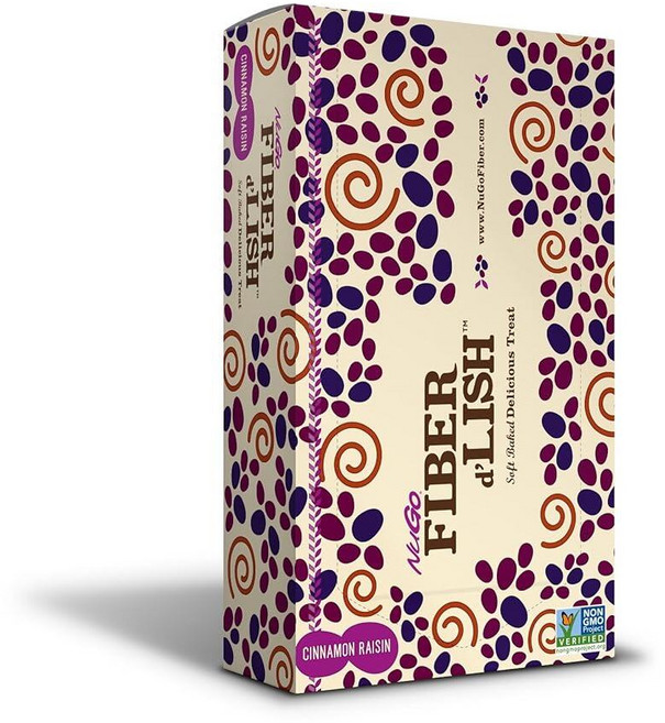 누고 섬유 리쉬 블루베리 코블러 12g 고섬유 150칼로리 1.6온스(16팩), 계피 건포도