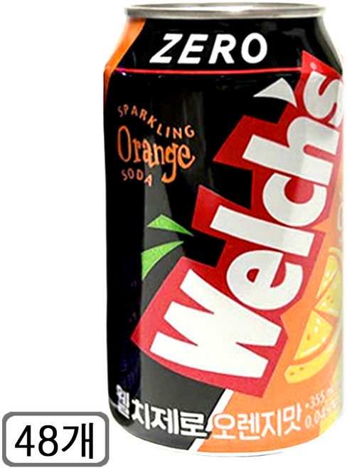 웰치스 제로 오렌지 캔, 355ml, 48개