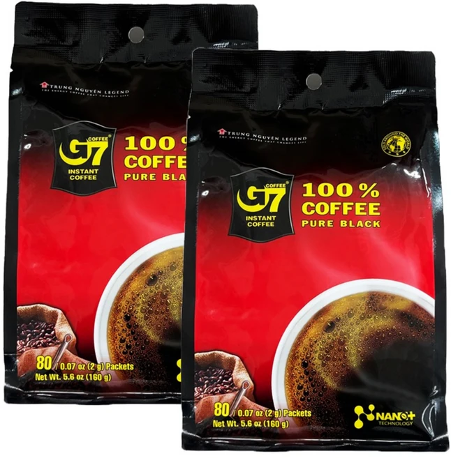 G7 블랙커피 베트남 커피 Vietnam coffee, 2g, 2개, 80개입 - 쿠팡