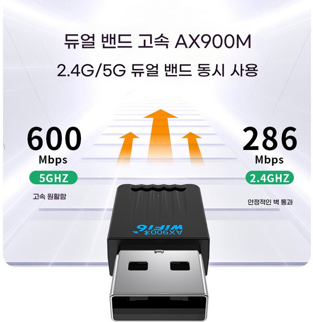드라이버 불필요 컴퓨터 와이파이 동글 윈도우10 11 호환 블루투스 랜카드, 1개, wifi6
