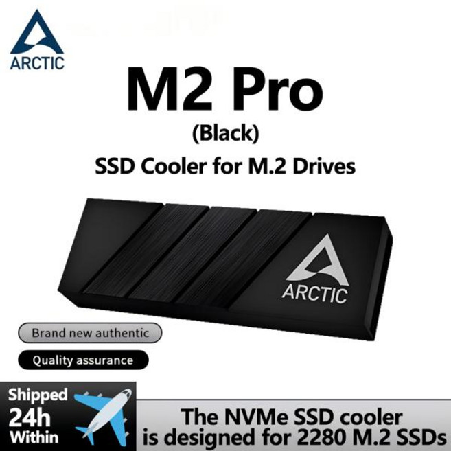 호환 ARCTIC M2 Pro 블랙 히트싱크 쿨러 M.2 2280 SSD용 PC 및 게임 콘솔 호환 듀얼 및 싱글 사이드 SSD용, [01] 옵션1