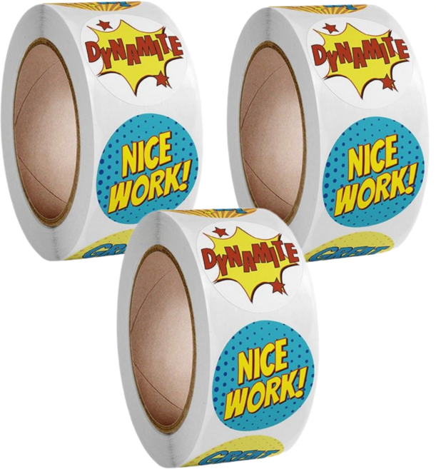 응원 동기부여 칭찬 스티커, 혼합(S604) 500매, 3세트