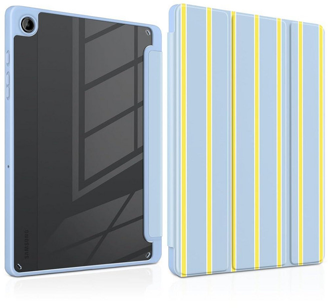 MEEgoodo Case for Samsung Galaxy Tab A11 Plus 2026/A9 Plus 11 inch 2024 (Fit Model SM-X230/X236/X2, 옐로우 & 화이트 스트라이프