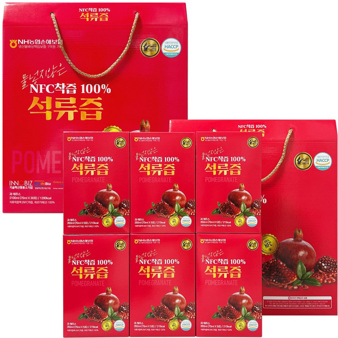 더존건강 NFC 착즙 100% 석류즙 석류착즙액, 2.1L