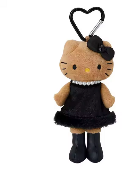 헬로키티 15cm 키큰 키링 가방고리 굿즈 피규어 열쇠고리 자동차키홀더, 1개, 블랙