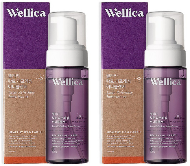 웰리카 이너클렌저 천연 유산균 여성청결제 Y존케어, 150ml, 2개