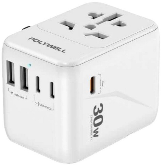 多合一萬國轉接頭充電頭 出國旅行必備 BSMI免驗 三Type-C雙USB-A, 1個