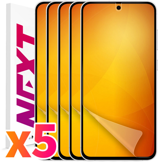 넥스트모바일 3+2 갤럭시 S23 플러스 울트라 FE 자가 복원 쉬운 부착 국산 슬림 우레탄 TPU 풀커버 액정 보호 필름, 5개