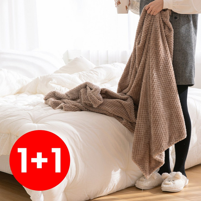 1+1행사 와플 무릎 극세사 밍크 담요 소파 블랭킷
