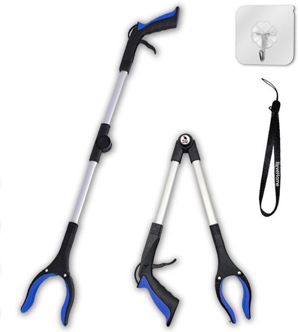 잡아바 접이식 다용도집게 청소 플로깅 신발 쓰레기 집게, 파란색, 1개