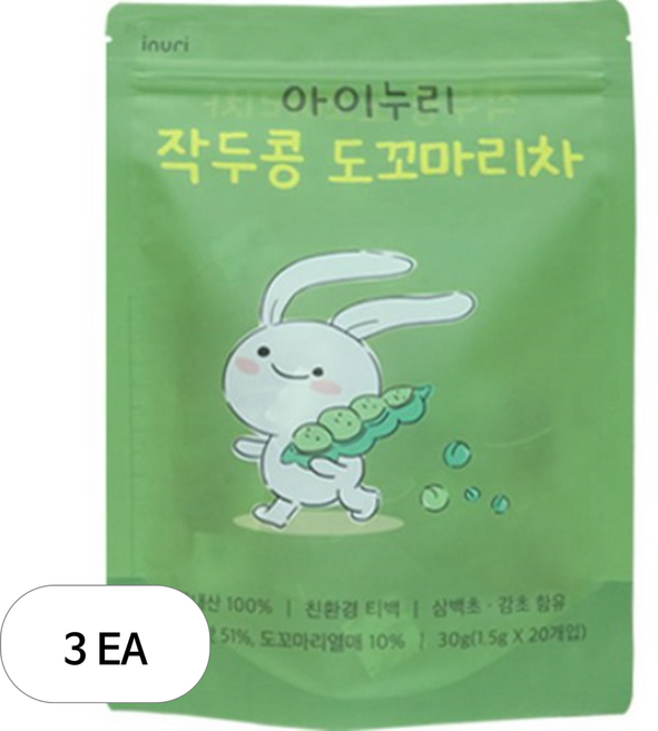 inuri 작두콩 도꼬마리차 티백, 20개입, 3개, 1.5g
