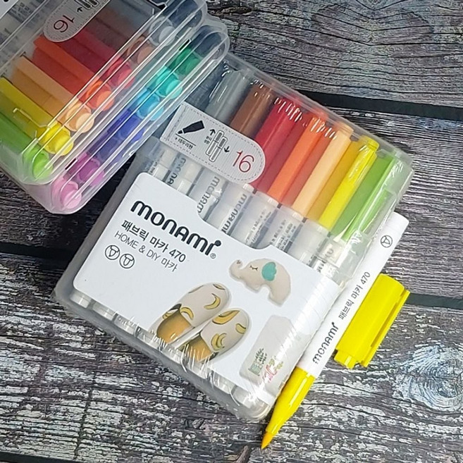 모나미 다림질이 필요없는 옷그림 패브릭마카 16색, 본상품