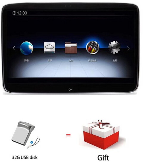 2023 11.6 인치 안드로이드 자동차 화면 머리 받침 모니터 메르세데스-벤츠 와이파이 TV 뒷좌석 엔터테인, 01 One pc