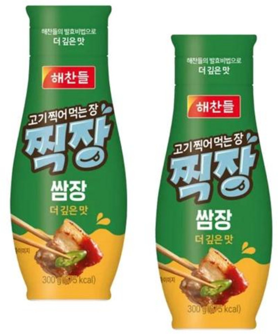 해찬들 고기찍어먹는 장 찍장 쌈장, 300g, 2개
