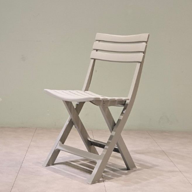 튼튼한 야외 테라스 카페 접이식 의자 정원 플라스틱 아이비 폴딩 체어, 그레이, 1개