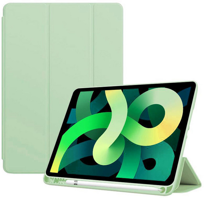 루아러블 애플 펜슬 수납 아이패드 케이스, 애쉬그린