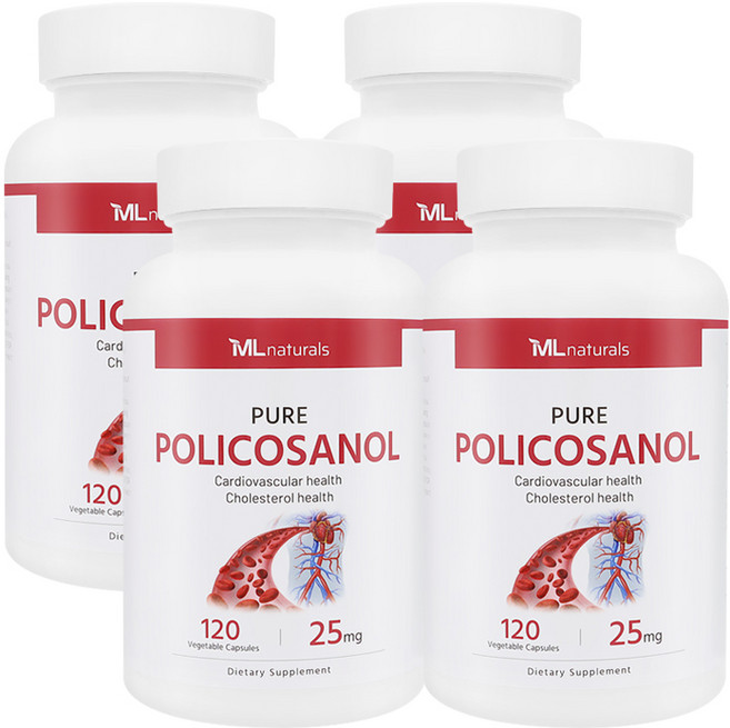 4병 마이라이프 내추럴스 폴리코사놀 25mg 120정 (총지방족 95%/옥타코사놀 61%) (16개월), 4개