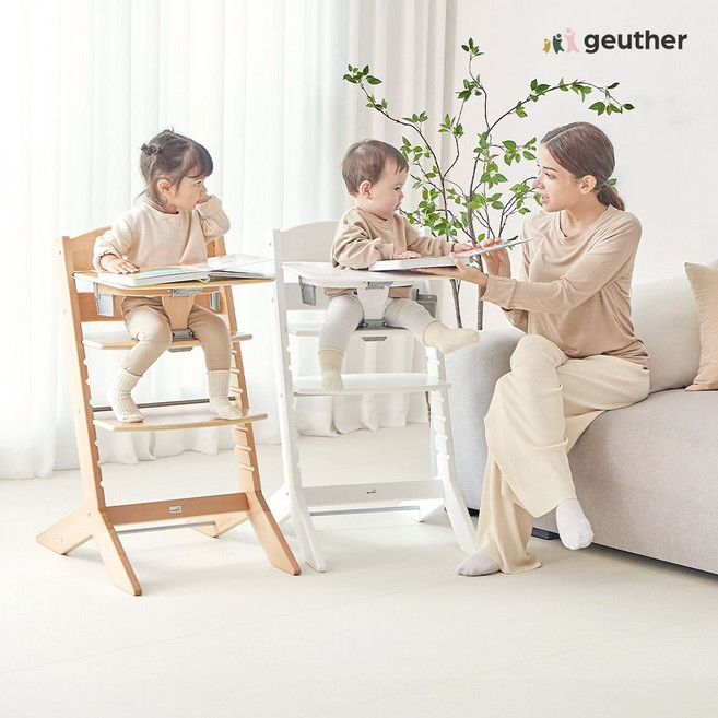 고이터 원목 하이체어 2.0 아기 식탁의자 유아의자 (단품/트레이 세트), 네츄럴, 의자 단품