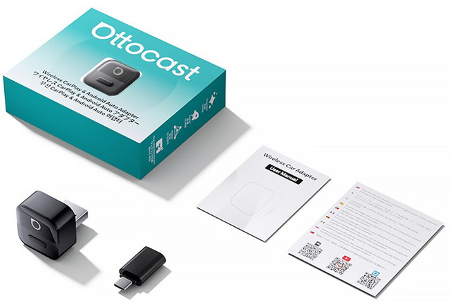 Ottocast Mini Pico 無線 CarPlay Android Auto 轉換器, 黑