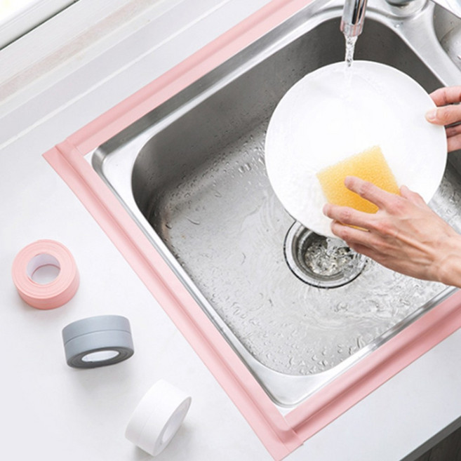 욕실 변기 곰팡이 방지 테이프 물막이 실링 방수 보수, 3싱크테이프_핑크, 1개