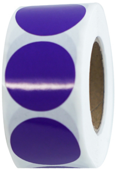 디어플레이스 컬러 롤스티커 500매 2.5cm, 1롤, 06.원형_퍼플
