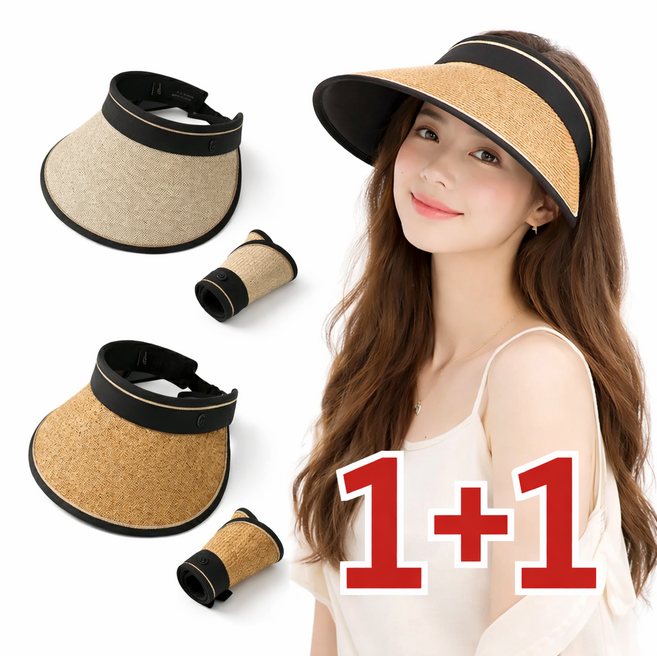 도도엘 자외선 차단 썬캡 여성 라탄 여름 모자