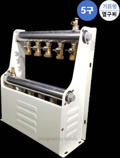 [완카바] 스텐 온수분배기 5구 나비핸들 기름형 (옆구찌 20A / 25A 선택), 1개