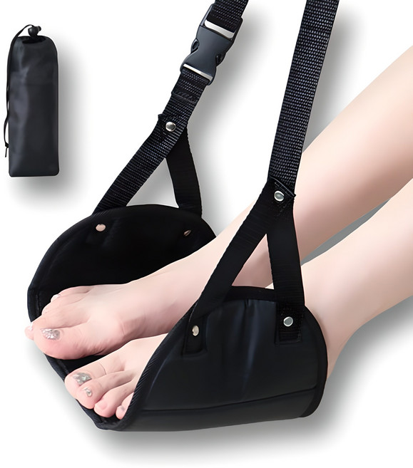 데일리픽 풋레스트 비행기 기내용 사무실 발해먹, 블랙, 1세트