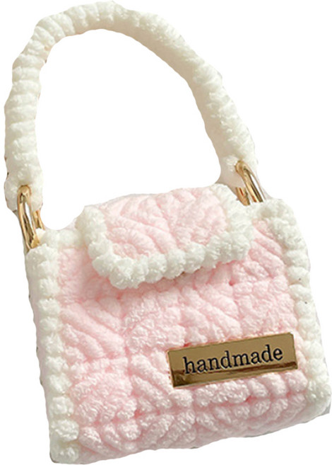 누누마켓 뜨개실 미니 가방 DIY 키트 손뜨개 입문 취미용, 라이트핑크, 1개