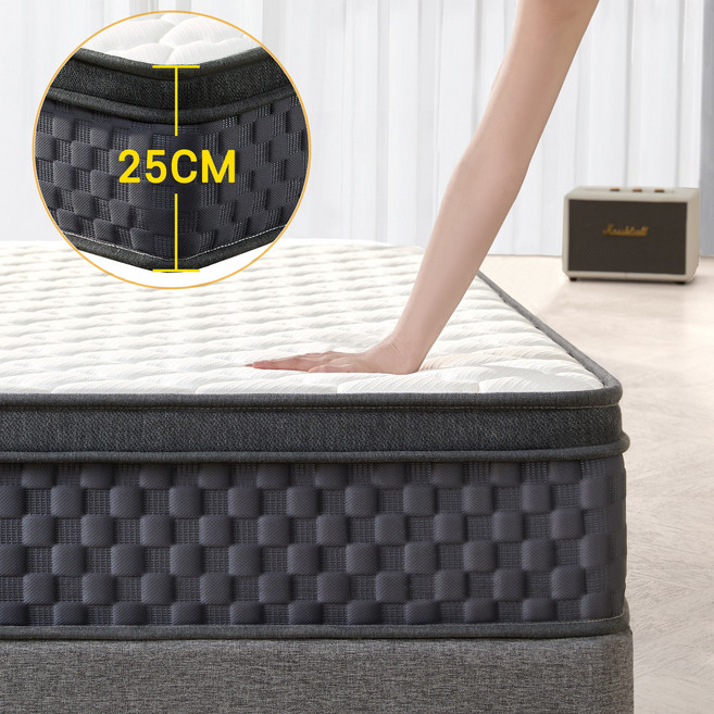 KURUA 침대 매트리스 독립스프링 매트리스, 25cm, 중간