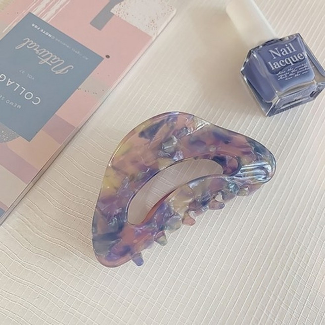 PU_오로라 파스텔 헤어집게핀