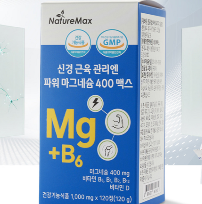 [네이처맥스] 신경 근육 관리엔 파워 마그네슘 400 맥스 120정 10개 40개월분