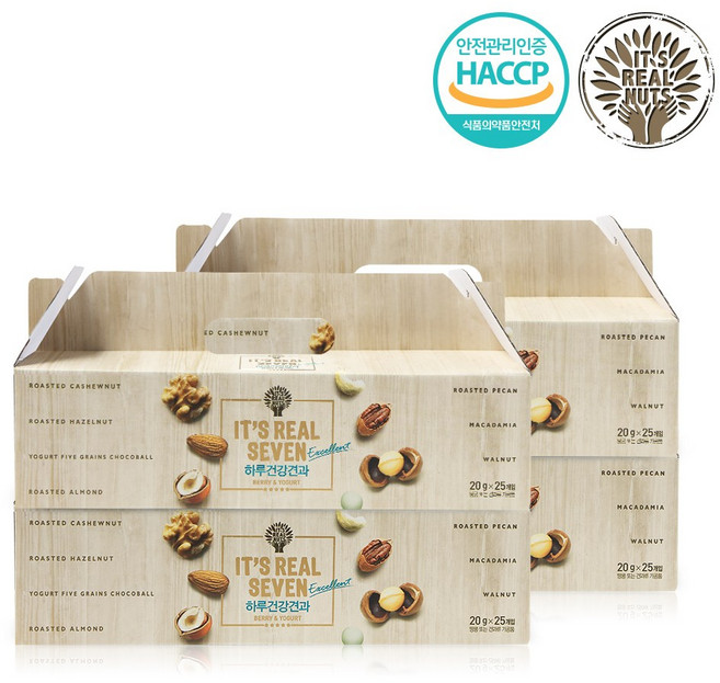 [리얼넛츠]리얼세븐 하루건강견과 엑설런트 4박스20g 25봉 / 총 100봉, 20g, 4개