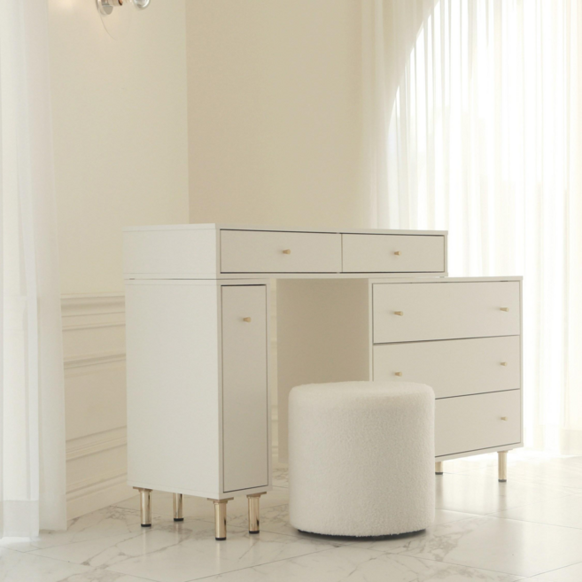 [방문설치] 파로마 홈즈 3단 3칸 확장형 화장대 HPN034-1, 화이트