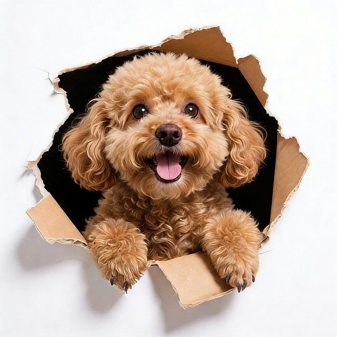 래미리아 강아지 3D 입체 스티커, 1개, 강아지 3D 스티커