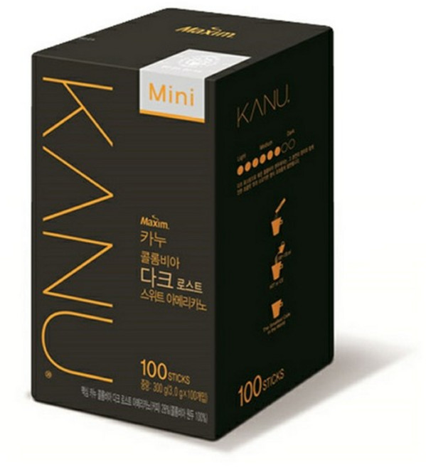 (동서식품)맥심카누 다크 로스트 스위트 아메리카노 미니(3.0g x 100T)커피, 1개, 100개입