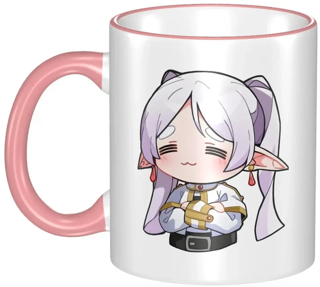 Anime Japanese Beyond Journey's End 여성용 선물 머그 참신 Sousou No Frieren 커피 컵 사무실, 01 one size, 03 2