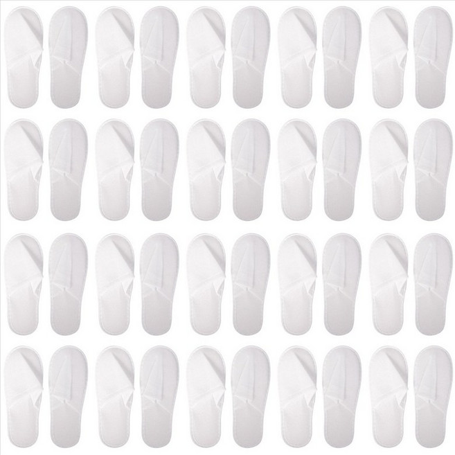 일회용 슬리퍼 24 쌍 닫힌 발가락 일회용 슬리퍼 호텔 스파 게스트 스파 게스트 (흰색)를위한 남성과 여성을위한 크기, 하나의 크기, 하얀색