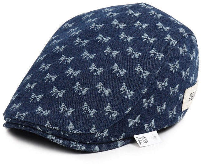 비토스 국내제작 여성용 리본패턴 면 헌팅캡 베레모 골프모자