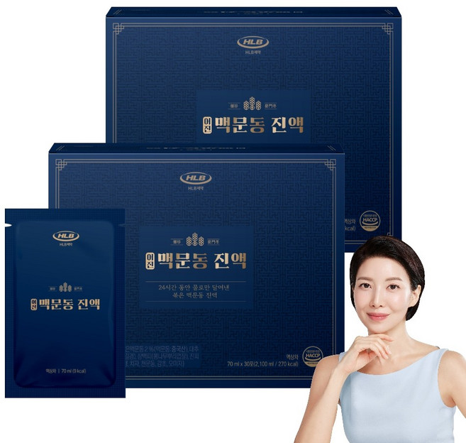 HLB제약 어진 맥문동 진액 100% 사포닌 오피오포고닌D 볶은 맥문동, 2박스, 2.1L