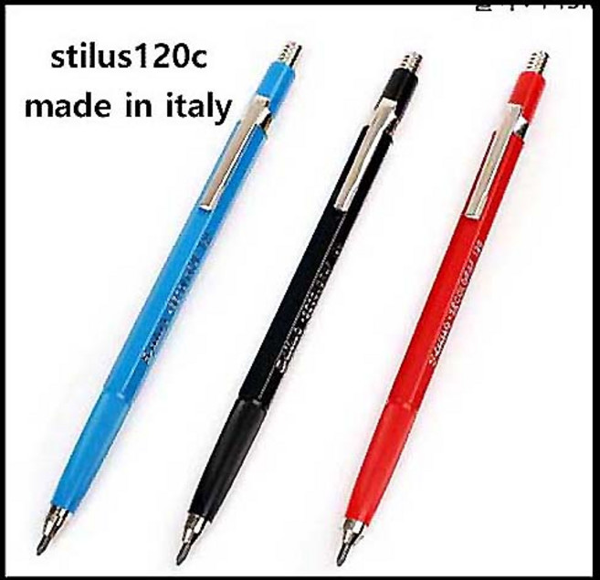 STIULS 홀더펜슬 홀더펜 이탈리아 이태리 120 C 131 TC 2.0 MM 청색 적색 검정색 샤프식 175 C, 샤프식175 C 검정