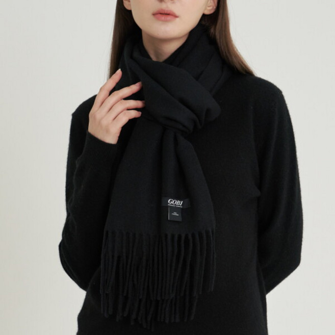 [고비 캐시미어] [국내당일] GOBI 100% 베이직 머플러 170x30 블랙 1481 선물 포장