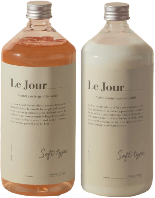 르주르 소프트 싱글족 세트 중성세제 섬유유연제, 1세트