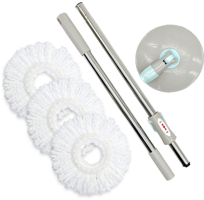 통돌이 봉세트 스청소기 16cm 2단봉+걸레3장 스핀클리너 일반형 회전봉, 동글이 봉세트+백색걸레5장, 1개