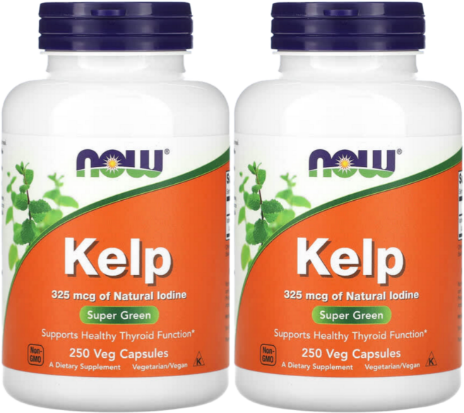 나우푸드 켈프 다시마 캘프 요오드 셀룰로스 kelp 250정, 2개