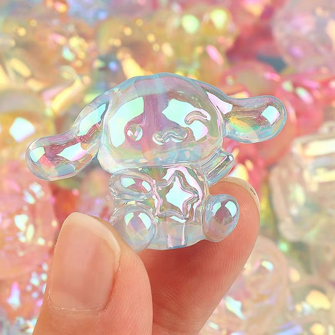 산리오 캐릭터 야광 유리 글로우 파츠 5P 세트 레어 볼꾸 볼펜꾸미기 다꾸 DIY