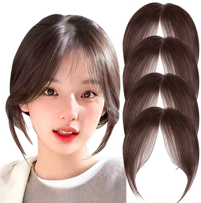 아케이바이 앞머리 가발, 4개, 미디엄브라운