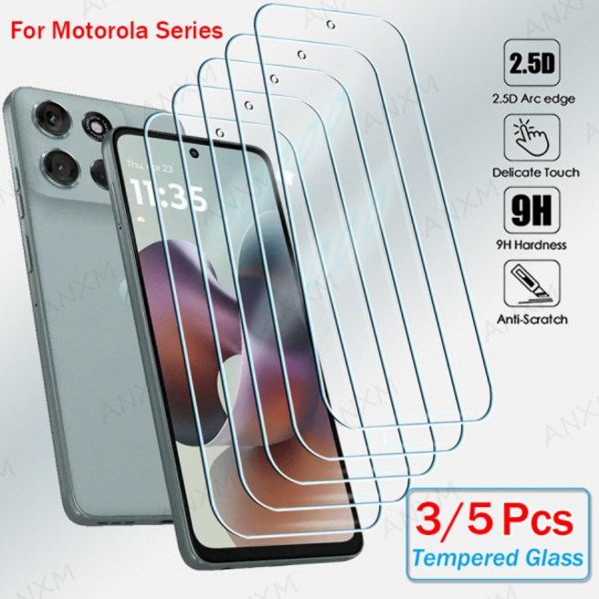 모토로라 모토 엣지 30 50 네오 G G86 G84 G56 G55 G54 G75 G35 G15 G24 G04 G14 E15용 강화유리 3/5개 스, 02 5Pcs HD, 09 모토로라 모토 E14